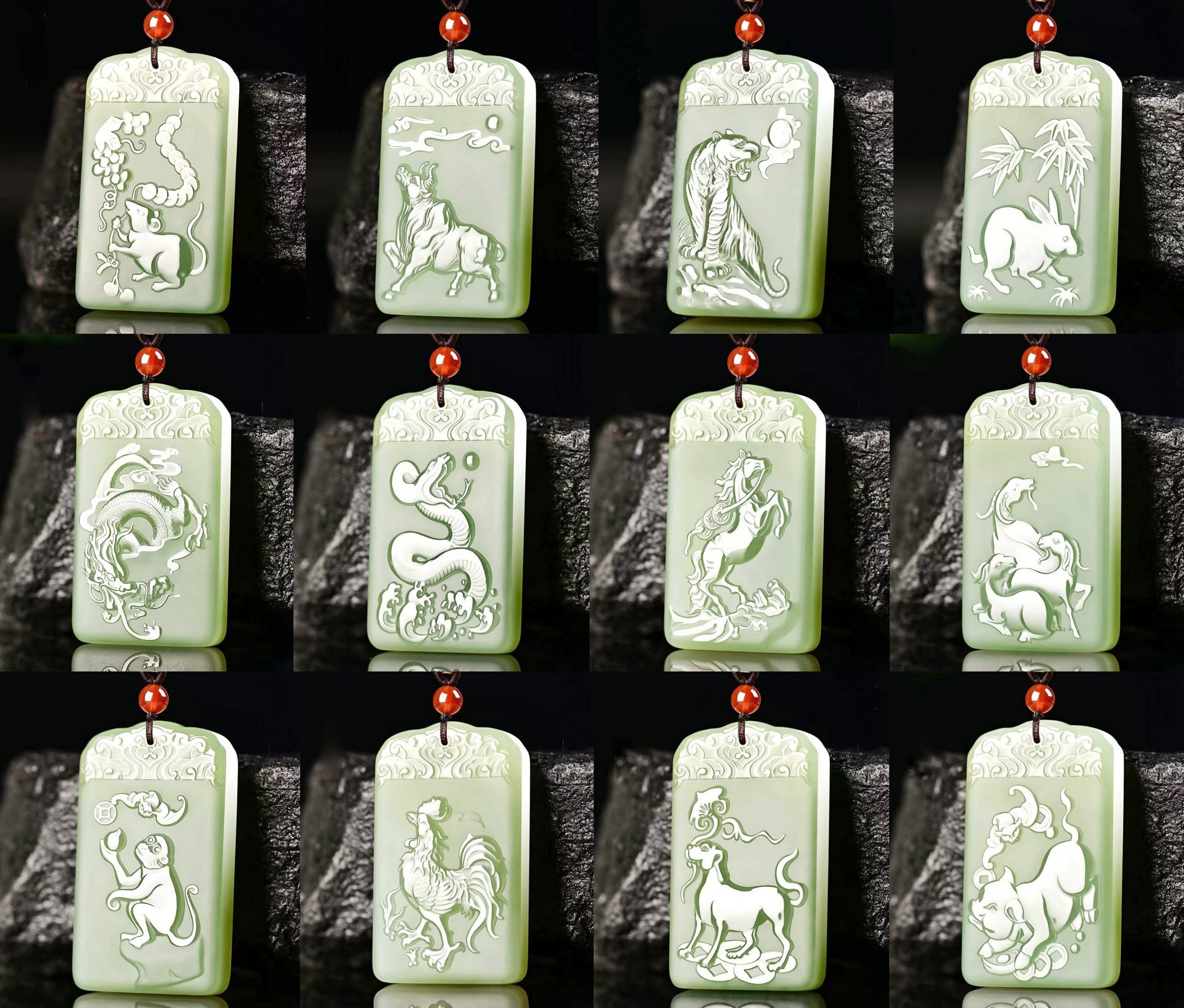 Yellow Jade Chinese Zodiac Pendant