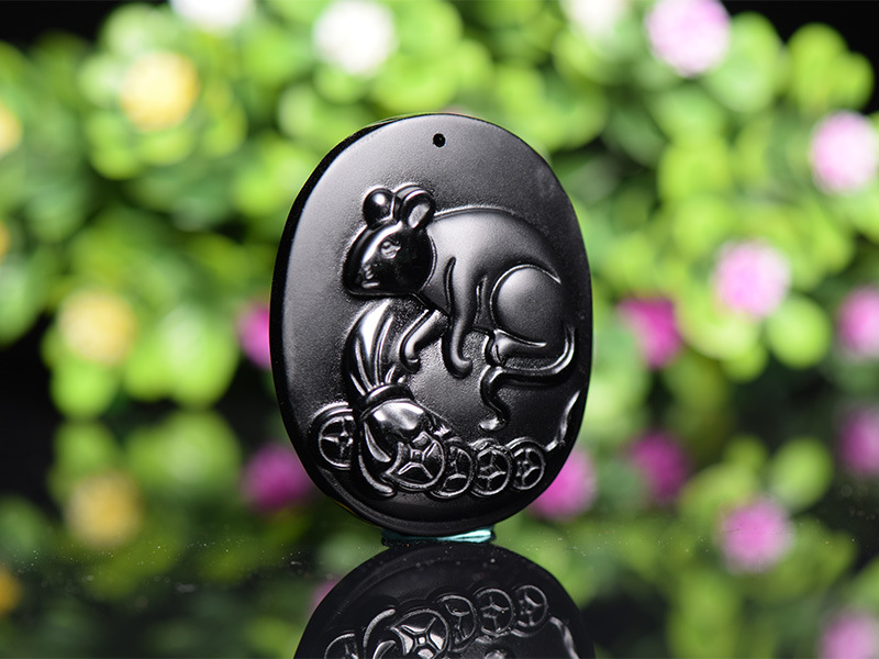 Obsidian Chinese Zodiac Pendant