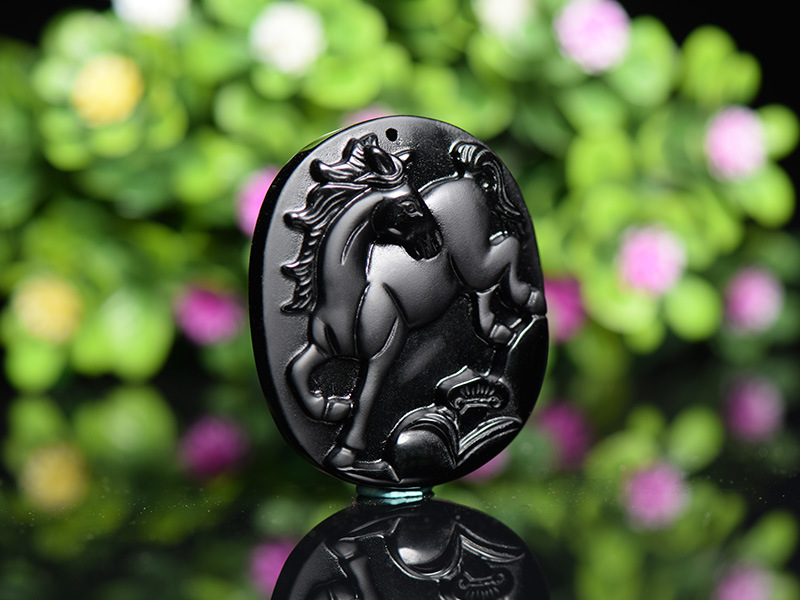 Obsidian Chinese Zodiac Pendant