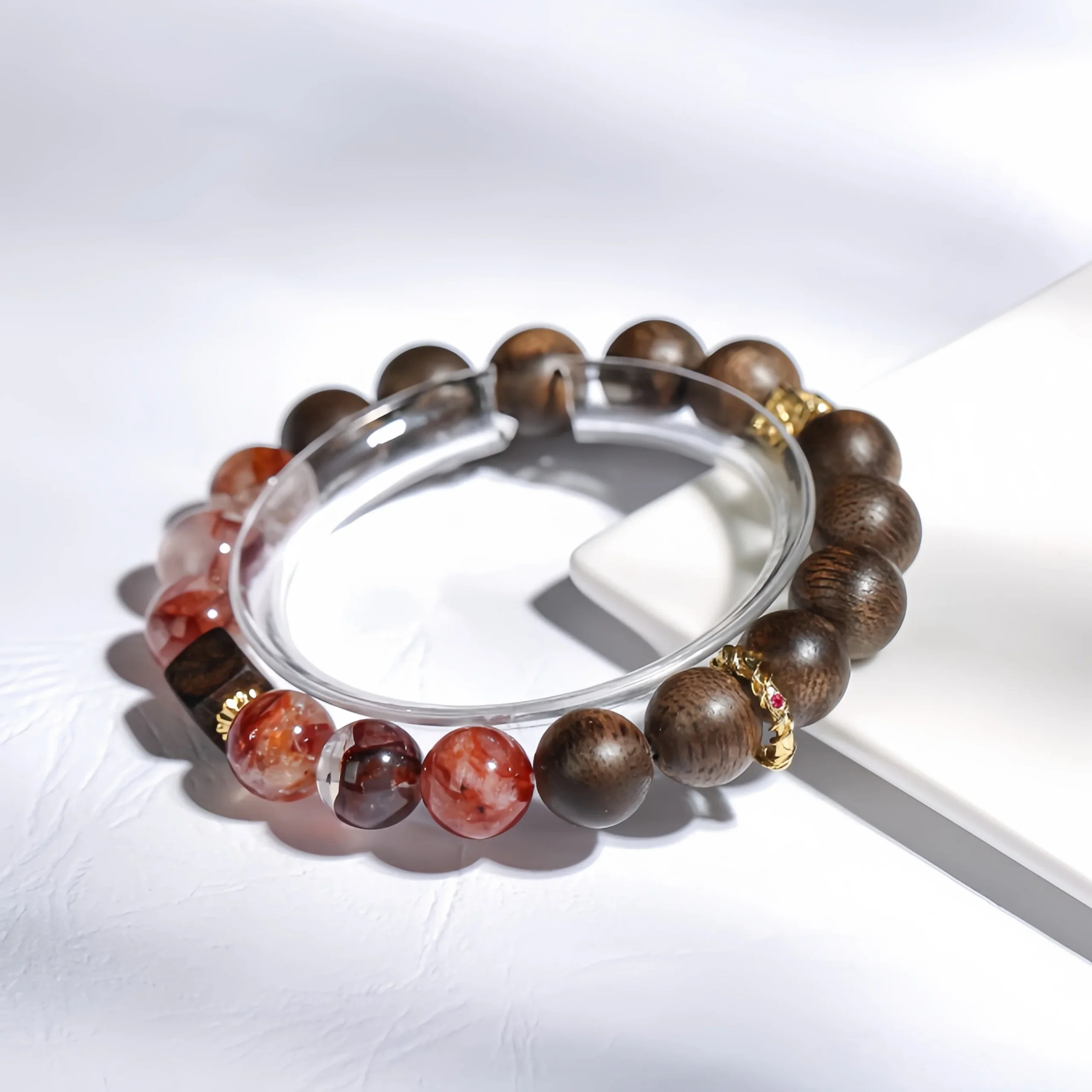 Agarwood Protection - Natural Cow Blood Red Resin & Agarwood Bracelet