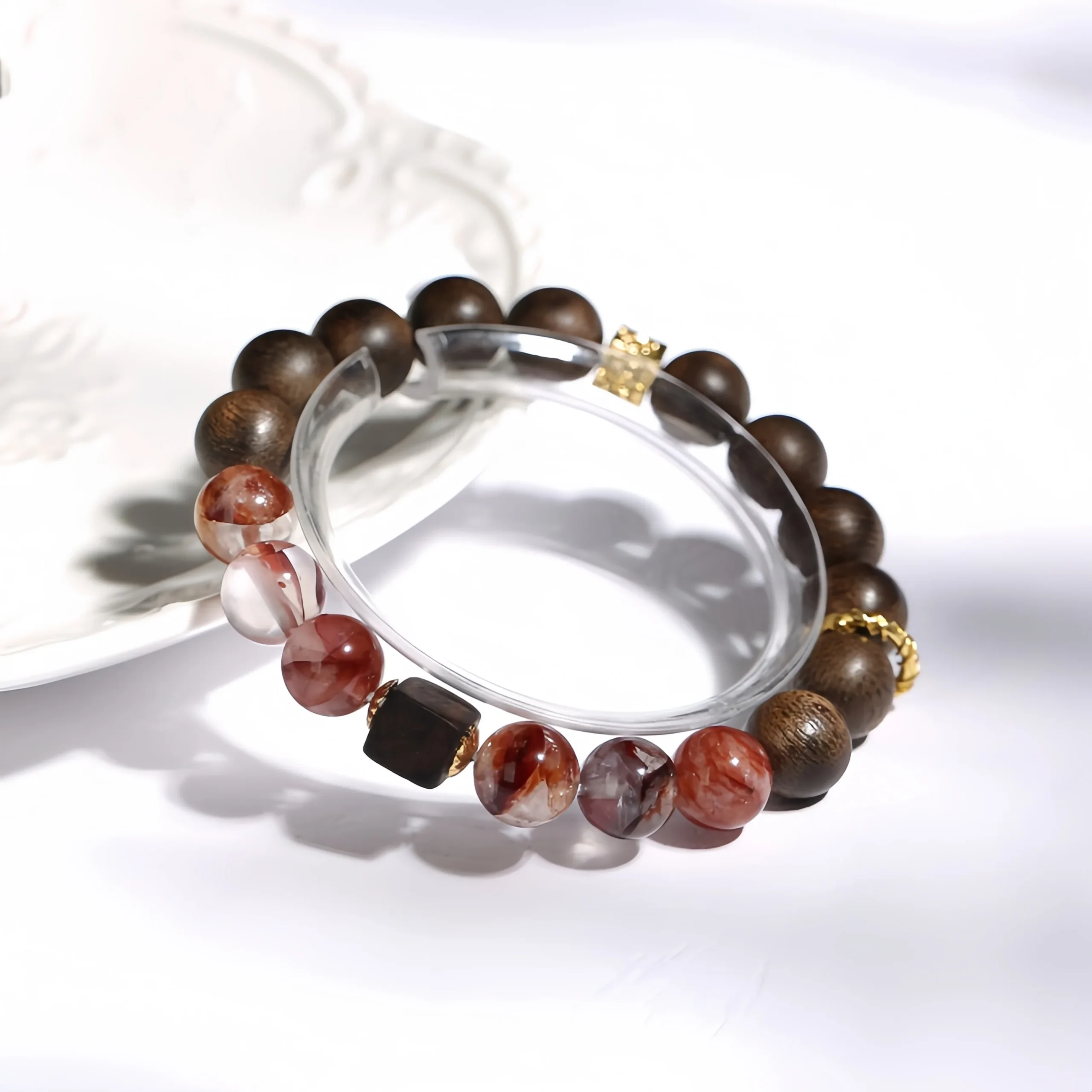Agarwood Protection - Natural Cow Blood Red Resin & Agarwood Bracelet
