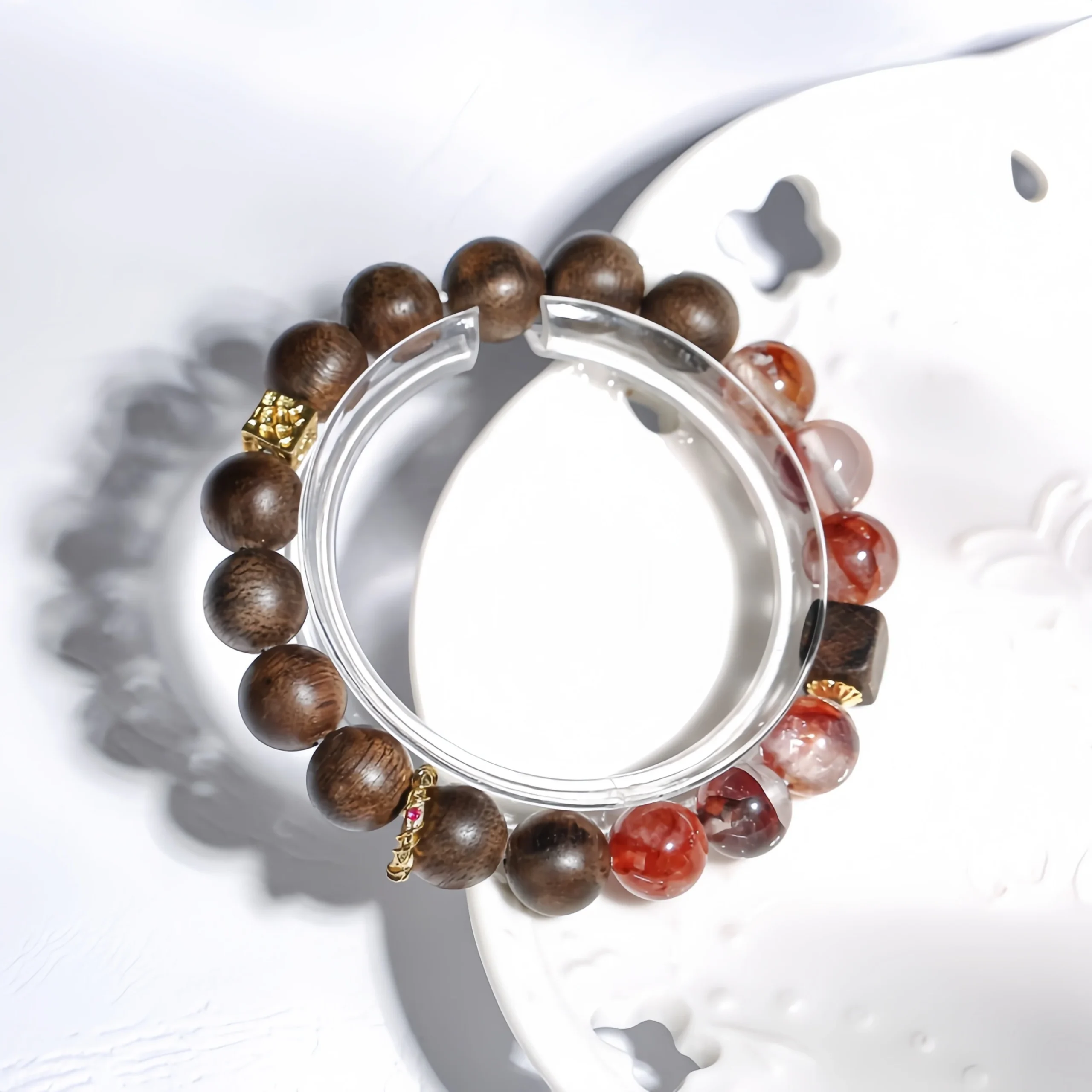 Agarwood Protection - Natural Cow Blood Red Resin & Agarwood Bracelet