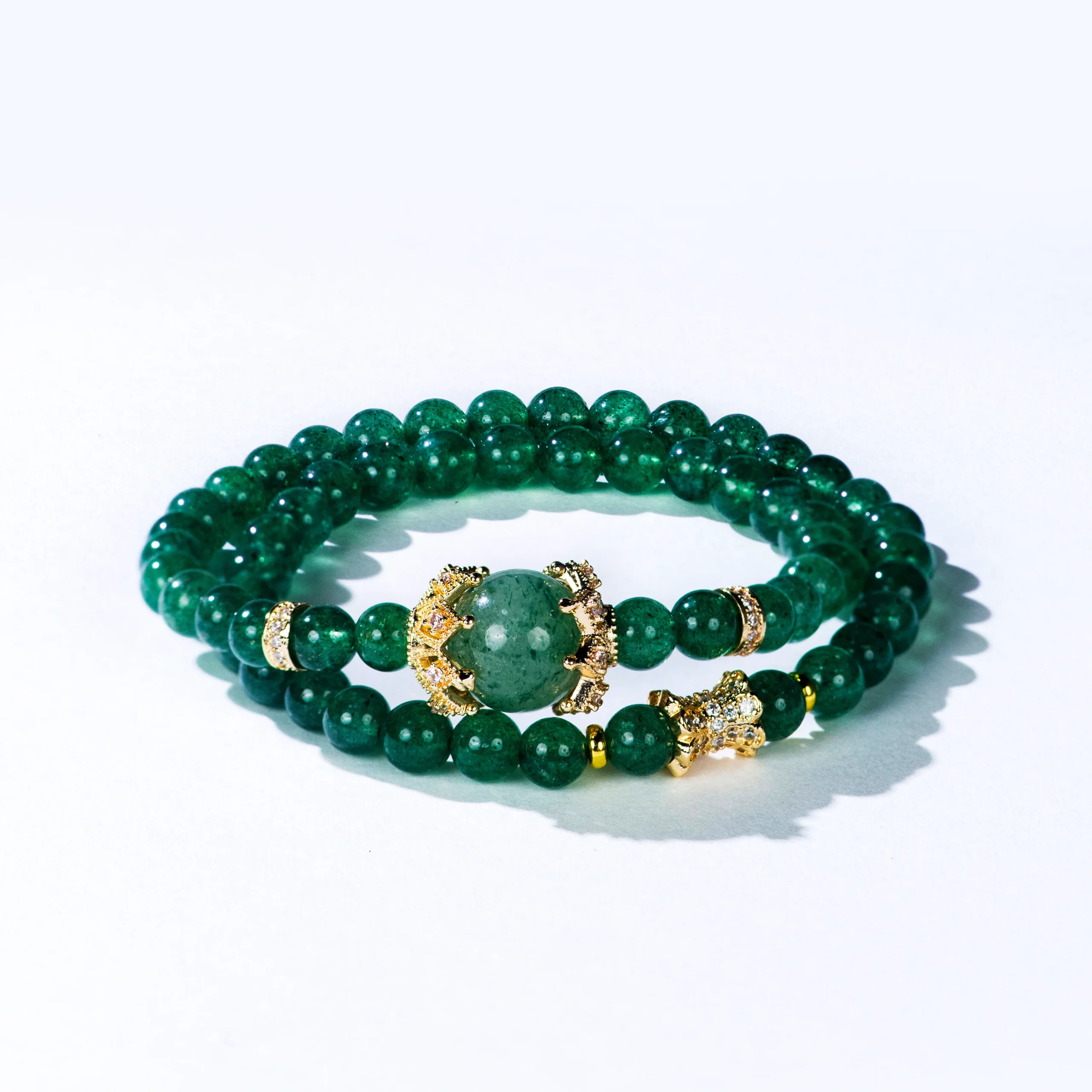 Forest Grace · Double-Layer Crystal Bracelet