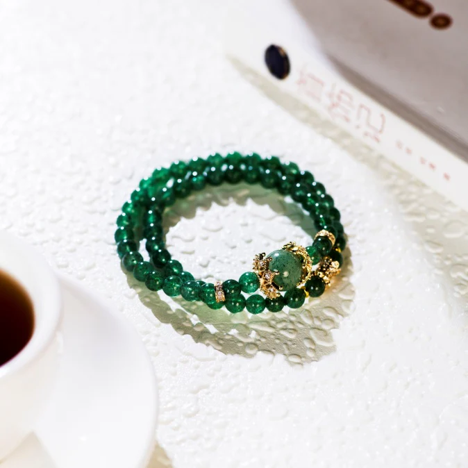 Forest Grace · Double-Layer Crystal Bracelet