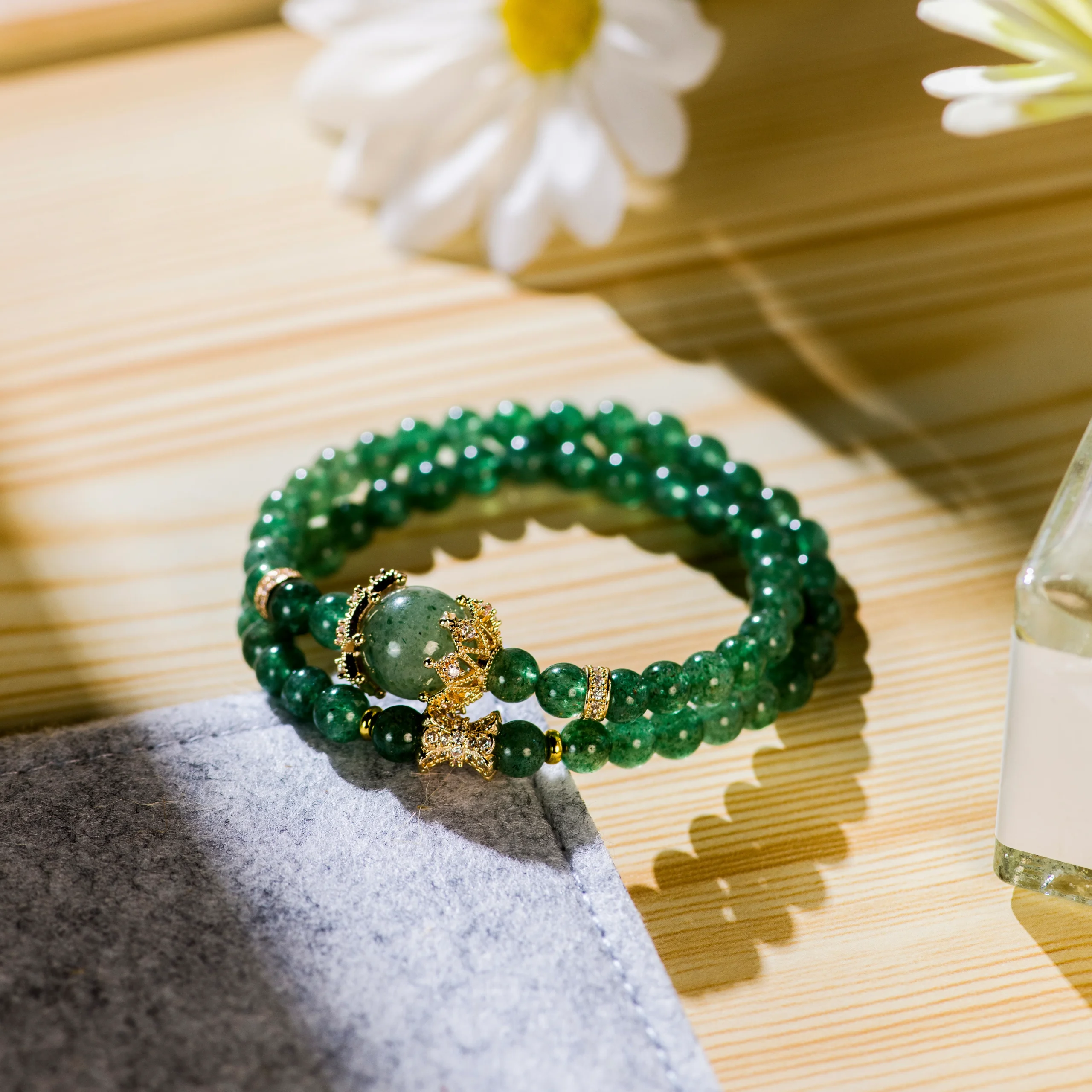 Forest Grace · Double-Layer Crystal Bracelet