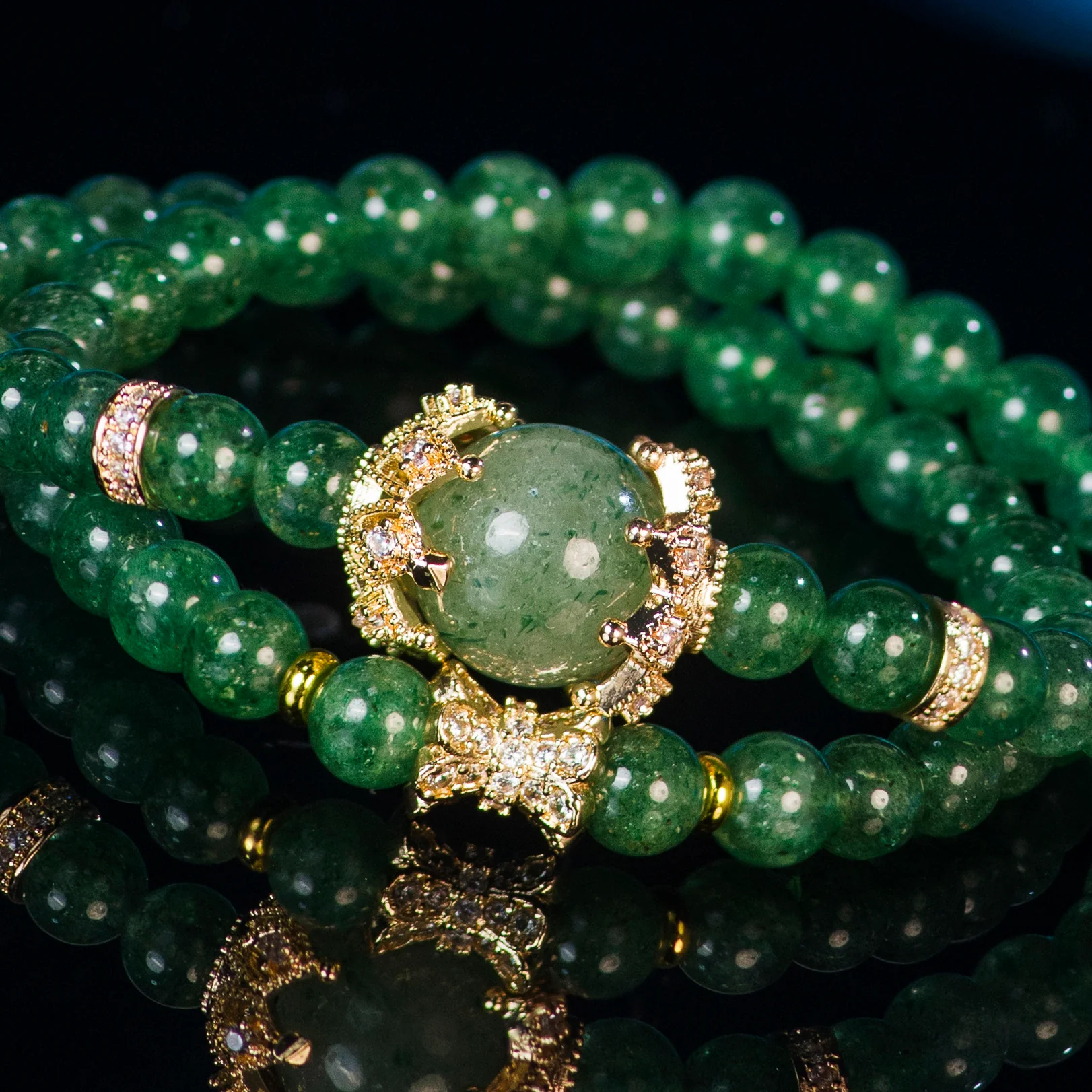 Forest Grace · Double-Layer Crystal Bracelet