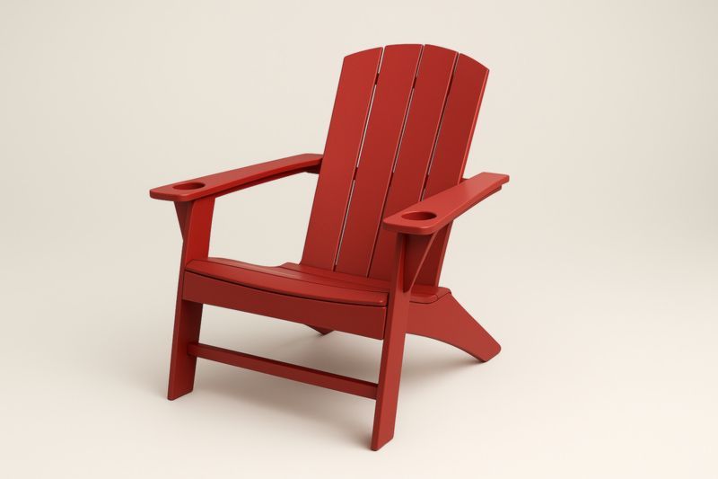 Chaise Adirondack extérieure en plastique composite Rouge-Noravinel