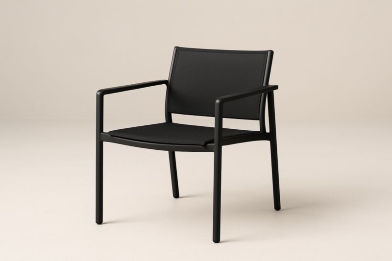 Chaise en Aluminium et Polypropylène Noire 80cm-Noravinel