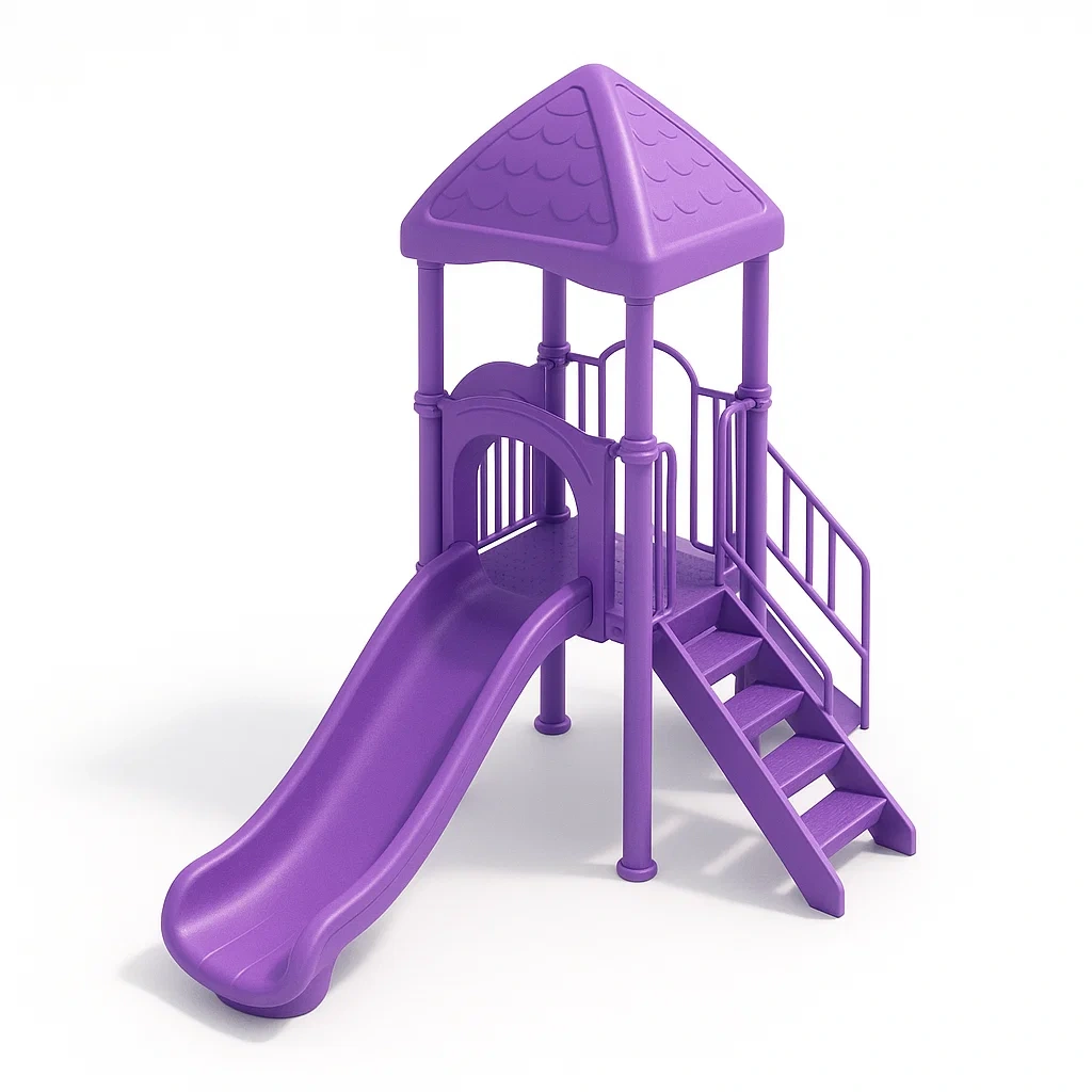 Équipement de jeu avec toboggan enfant extérieur en polyéthylène violet-Mobisoro