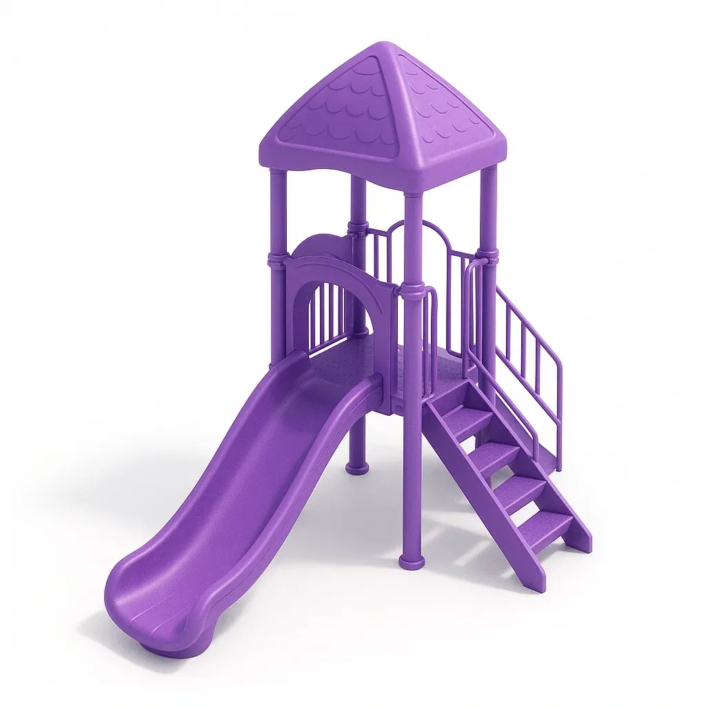 Équipement de jeu avec toboggan enfant extérieur en polyéthylène violet-Mobisoro