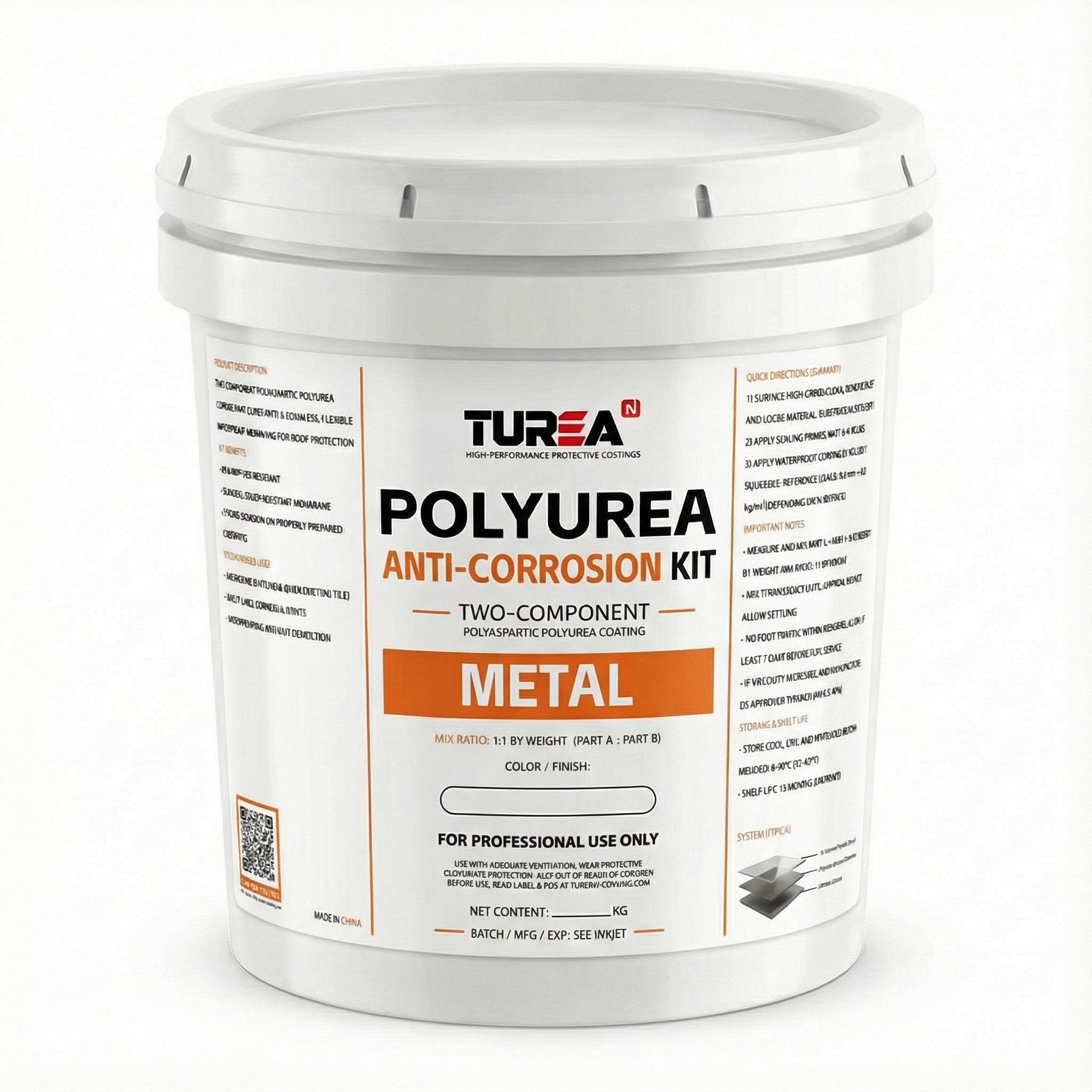 Turean Polyurea Metal Anti-Corrosion Kit (2-Component Polyaspartic Polyurea Coating)