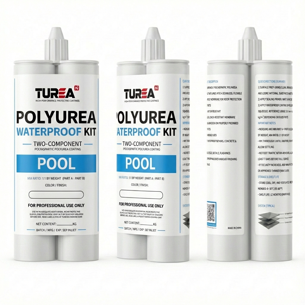 Turean Polyurea Pool Waterproofing Kit — Dual Cartridge, 2-Component (1:1)
