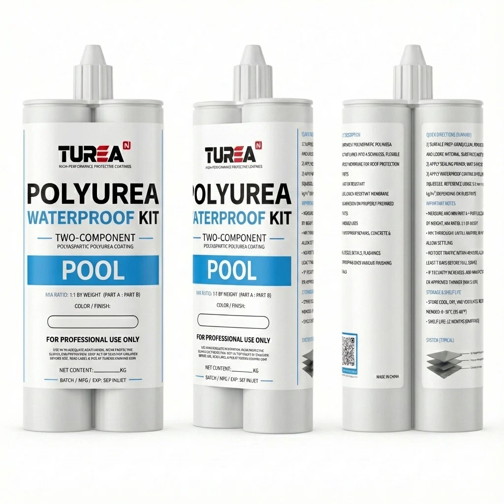 Turean Polyurea Pool Waterproofing Kit — Dual Cartridge, 2-Component (1:1)