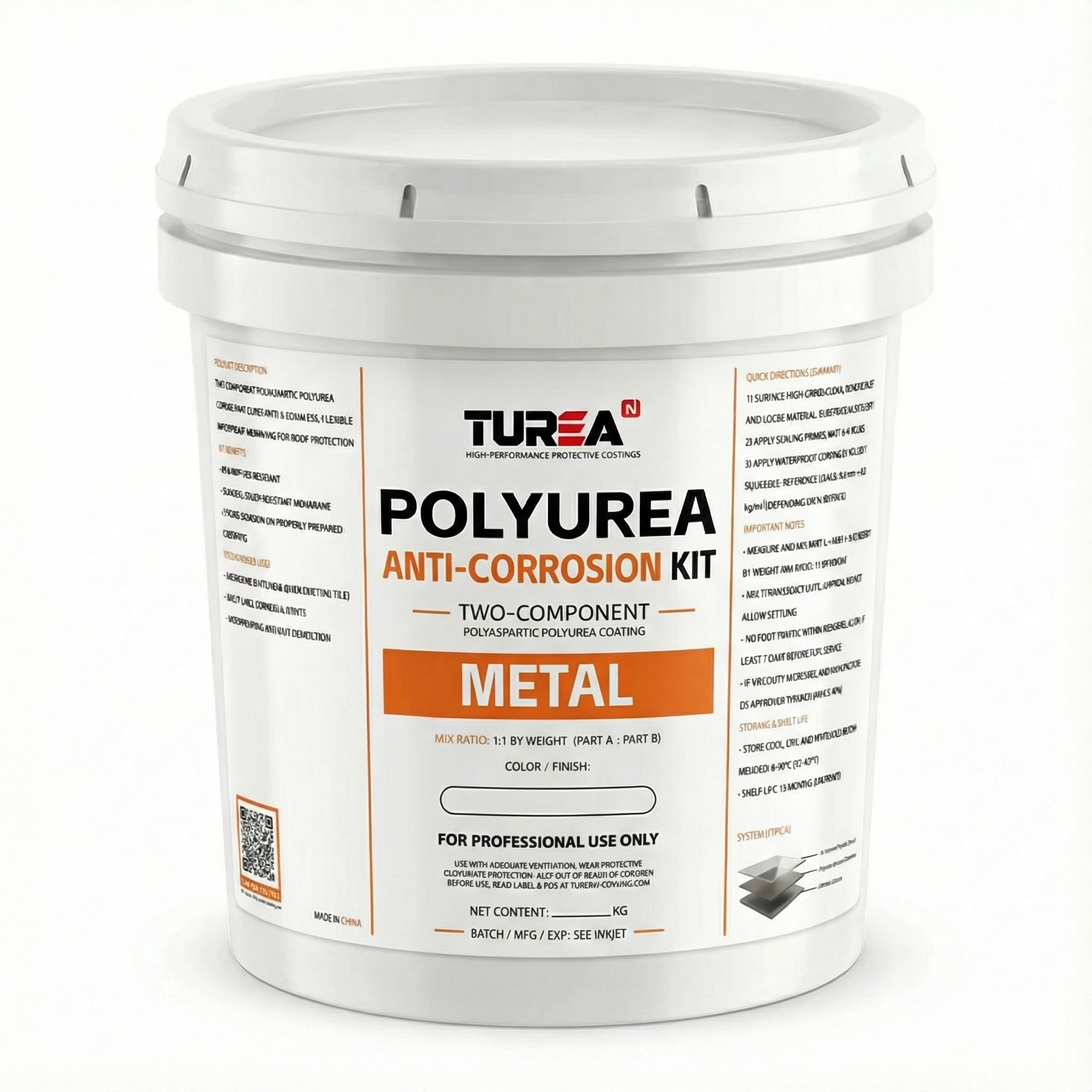 Turean Polyurea Metal Anti-Corrosion Kit (2-Component Polyaspartic Polyurea Coating)