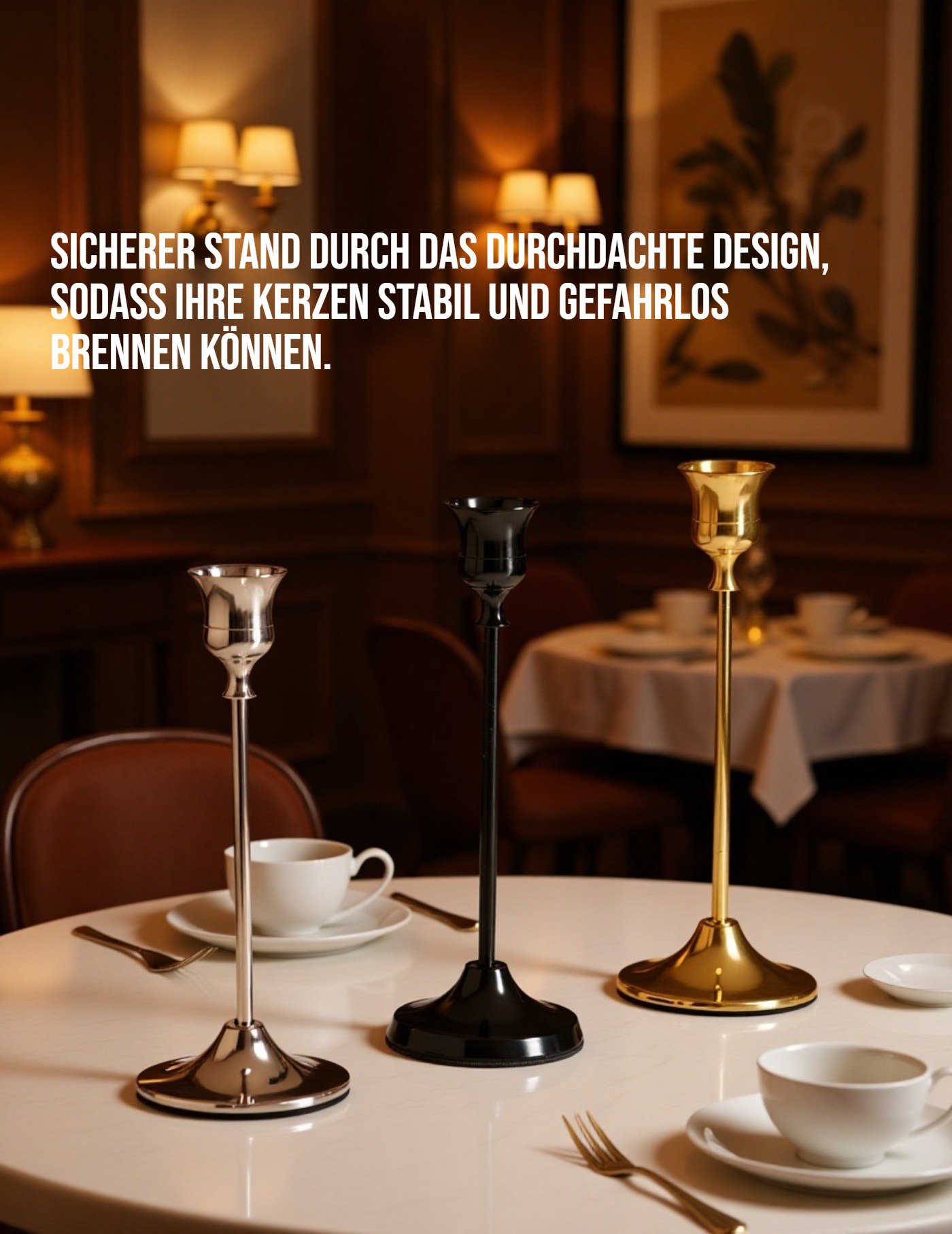 Moderner Kerzenhalter aus Eisen im Wohnzimmer