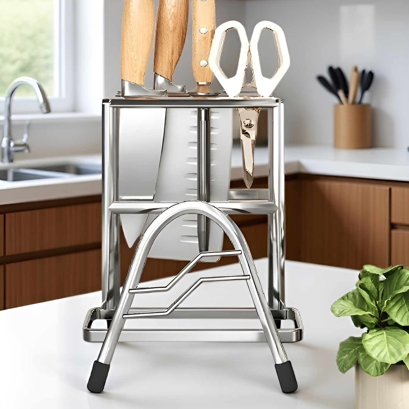 Rostfreier Edelstahlhalter für Topfdeckel und Messer