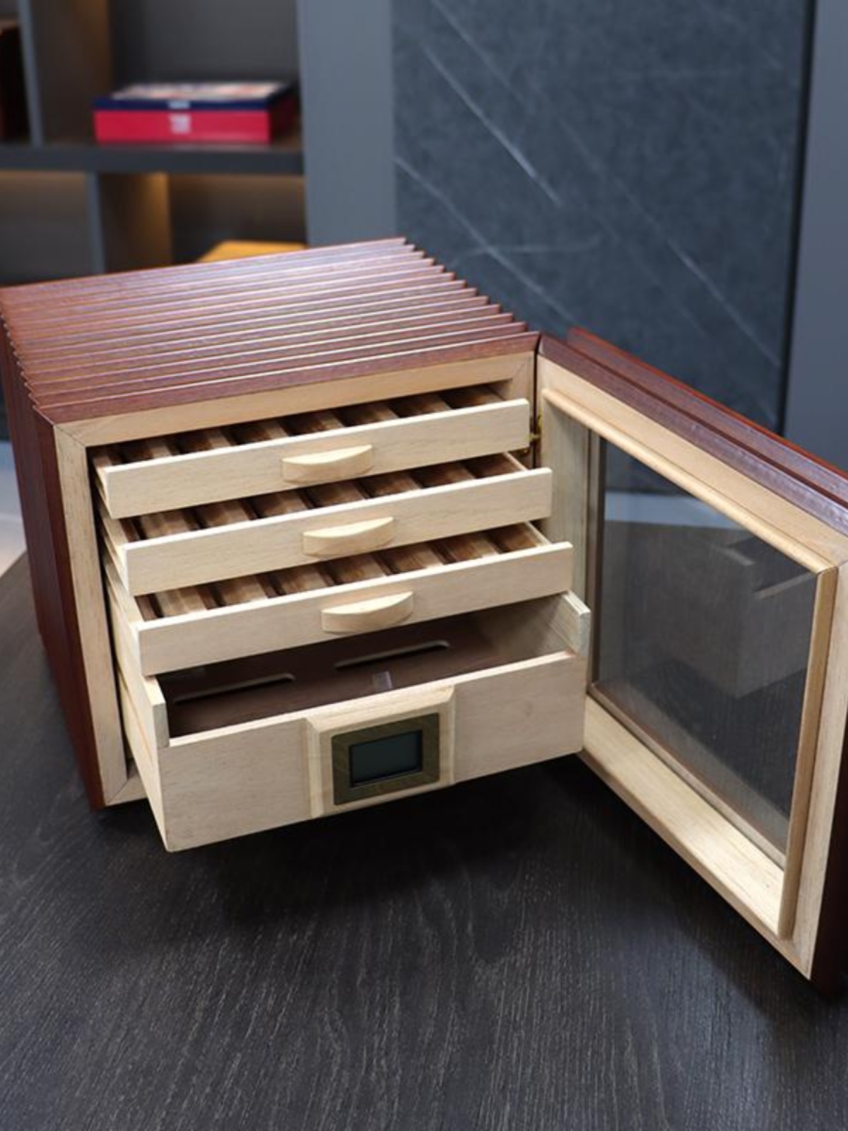 Desktop Cigar Humidor Cabinet – Model A150 (High Capacity)