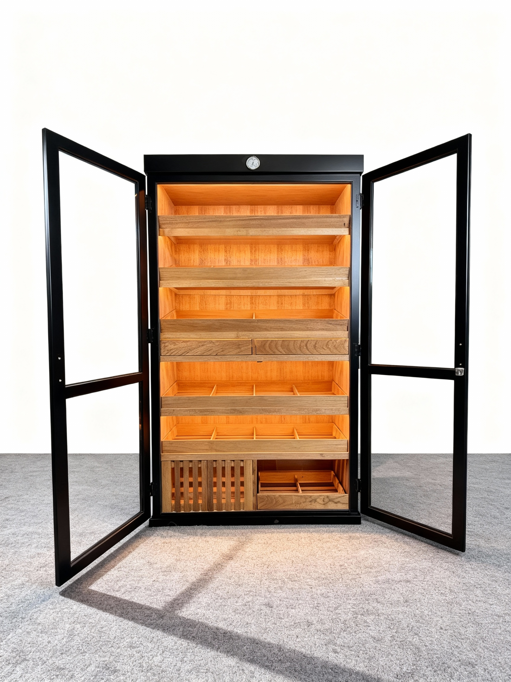 Basic Double-Door Cigar Humidor – Black