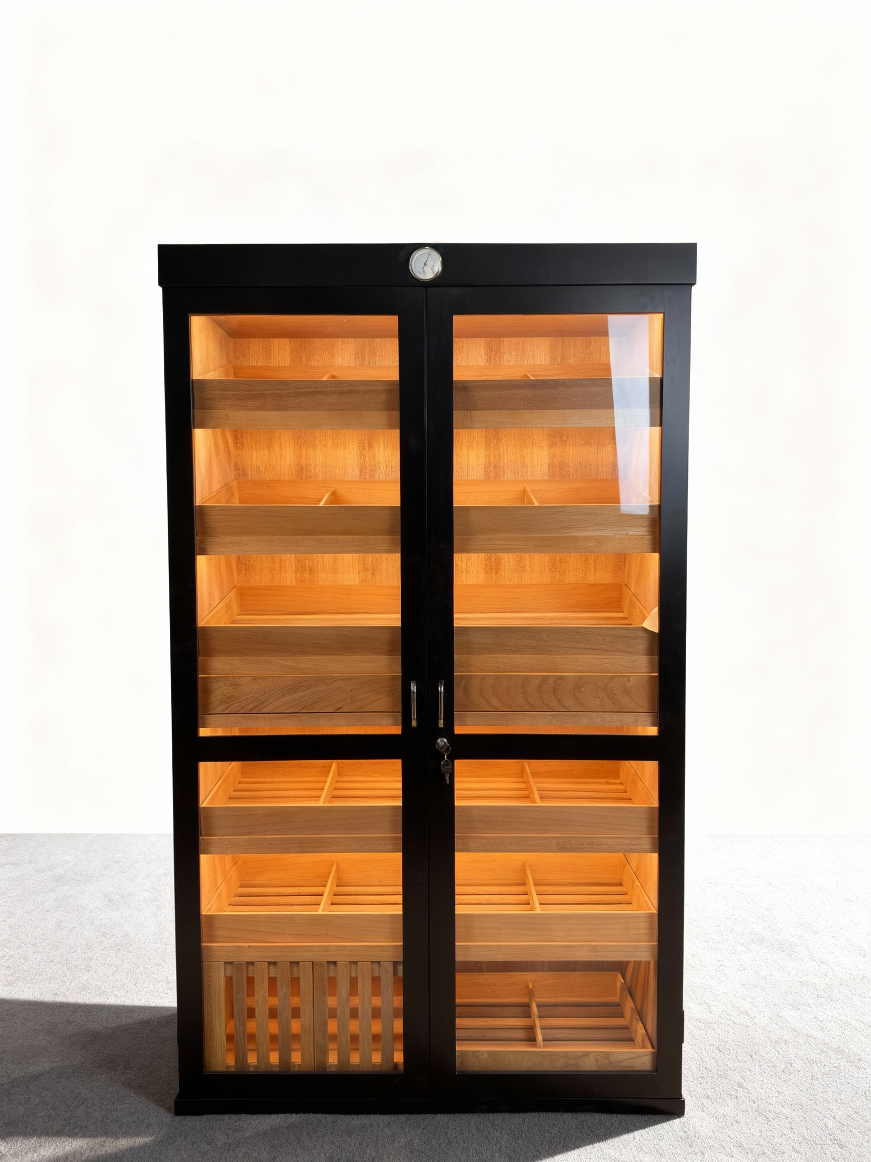 Basic Double-Door Cigar Humidor – Black