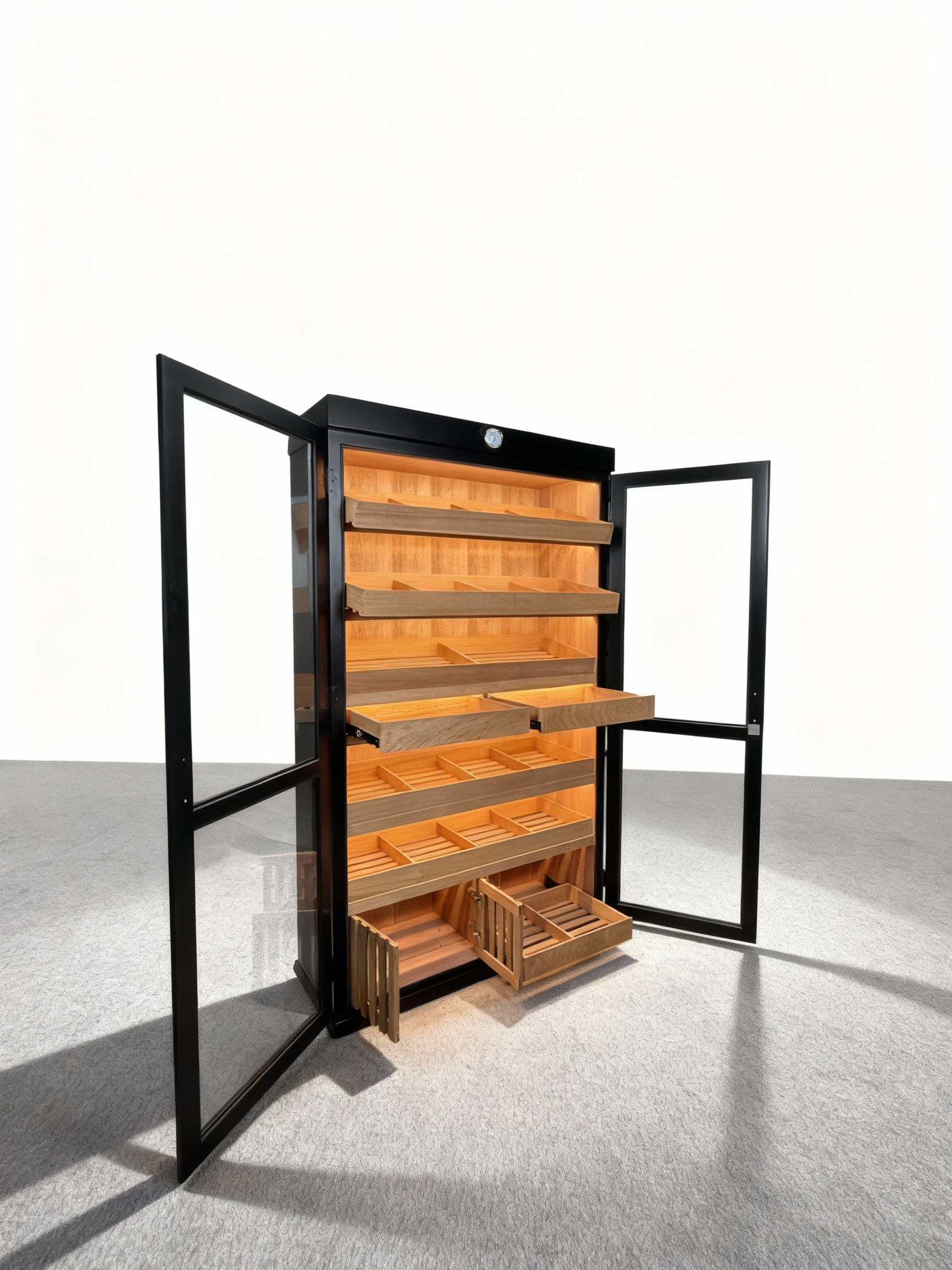 Basic Double-Door Cigar Humidor – Black