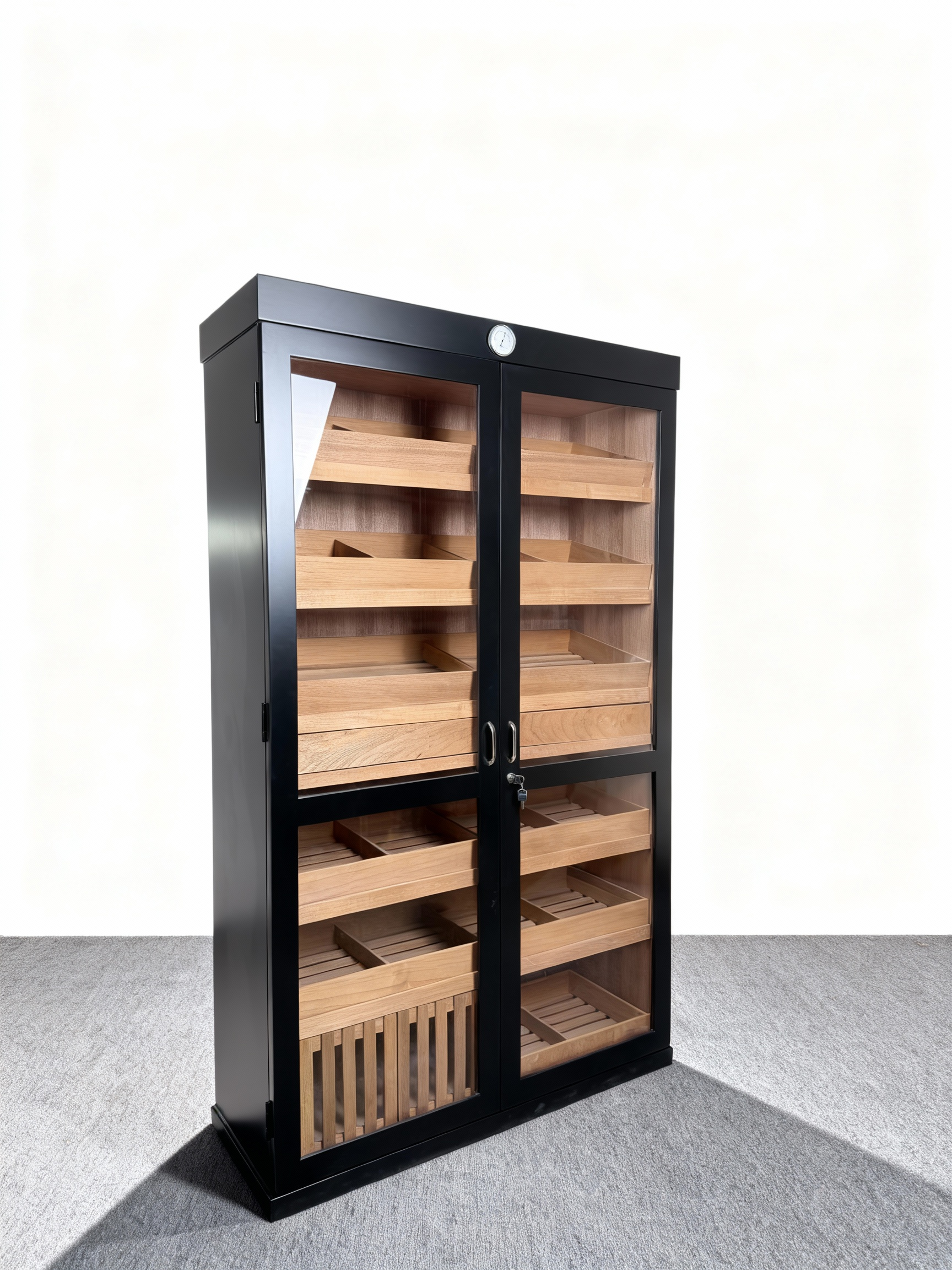 Basic Double-Door Cigar Humidor – Black
