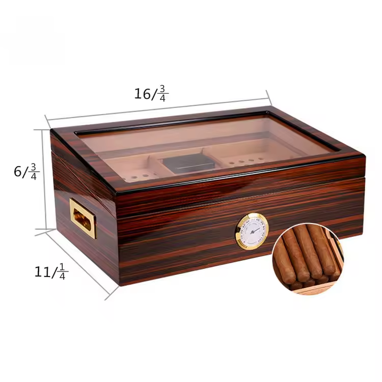 Luxury Cedar Wood Cigar Humidor Box