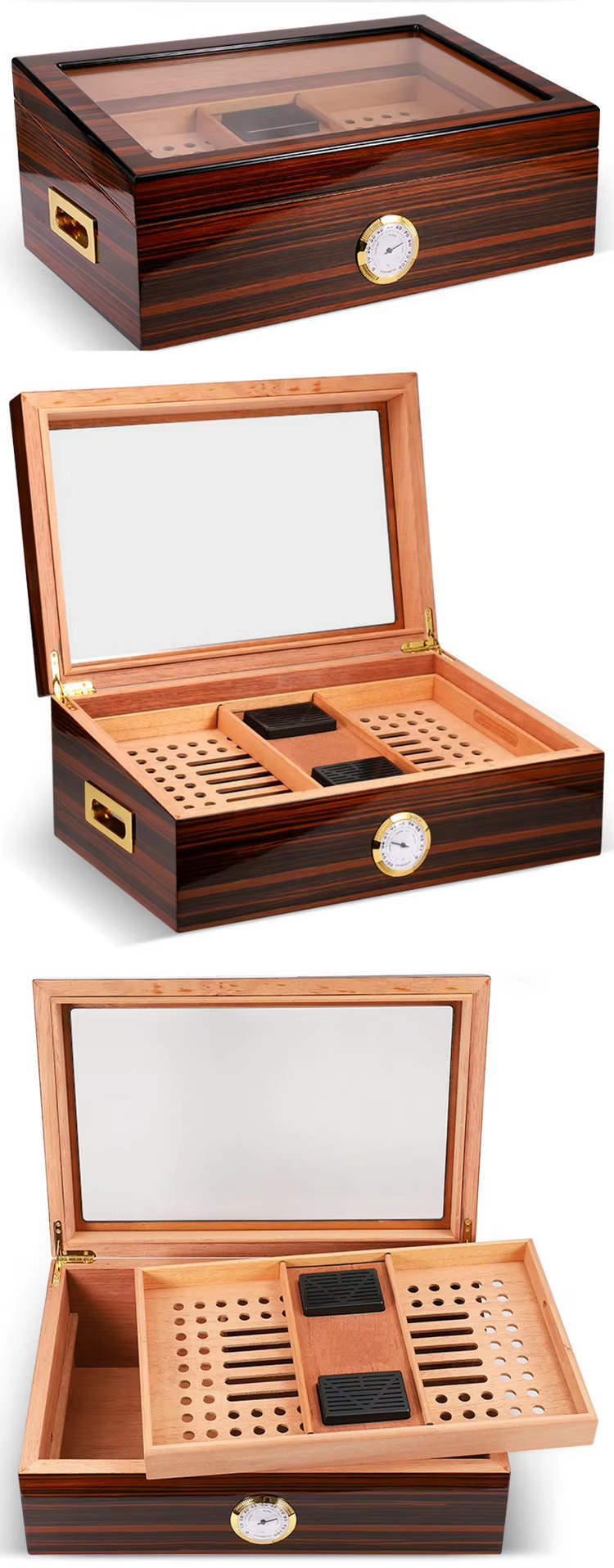 Luxury Cedar Wood Cigar Humidor Box