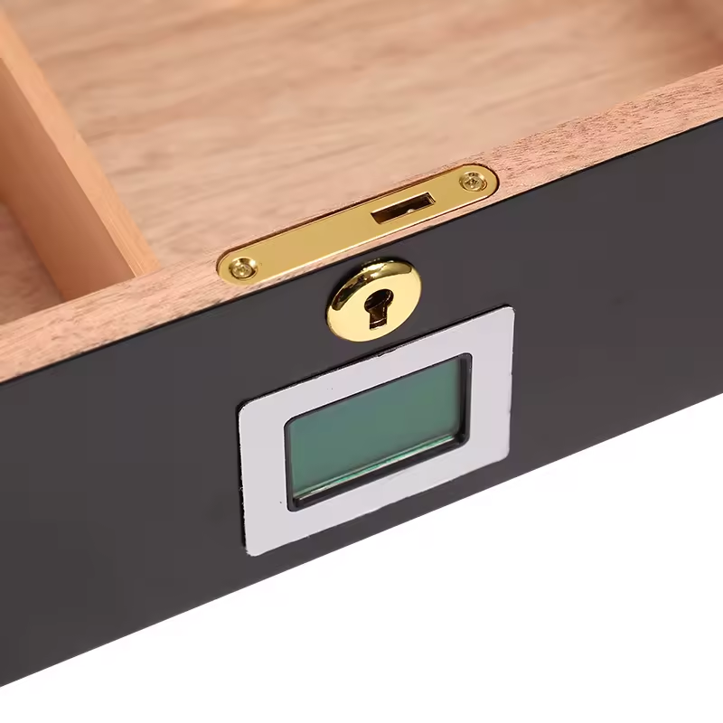Luxury Glass Top Cigar Humidor with Digital Hygrometer
