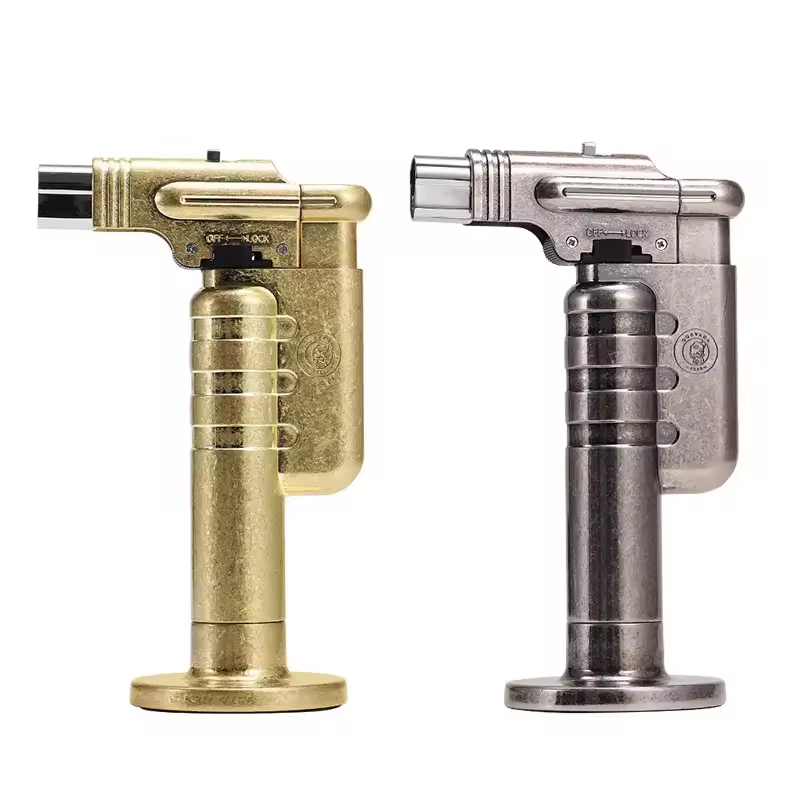 Heavy-Duty Jet Flame Cigar Lighter – Industrial Metal Torch Design