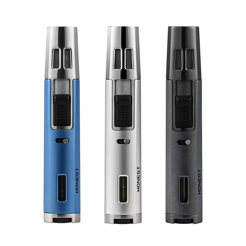 Slim Jet Flame Cigar Lighter with Flame Adjustment – Modern Metal Finish