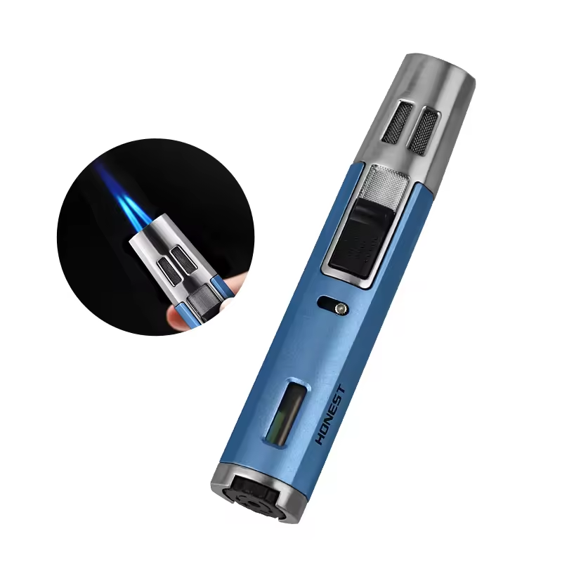 Slim Jet Flame Cigar Lighter with Flame Adjustment – Modern Metal Finish