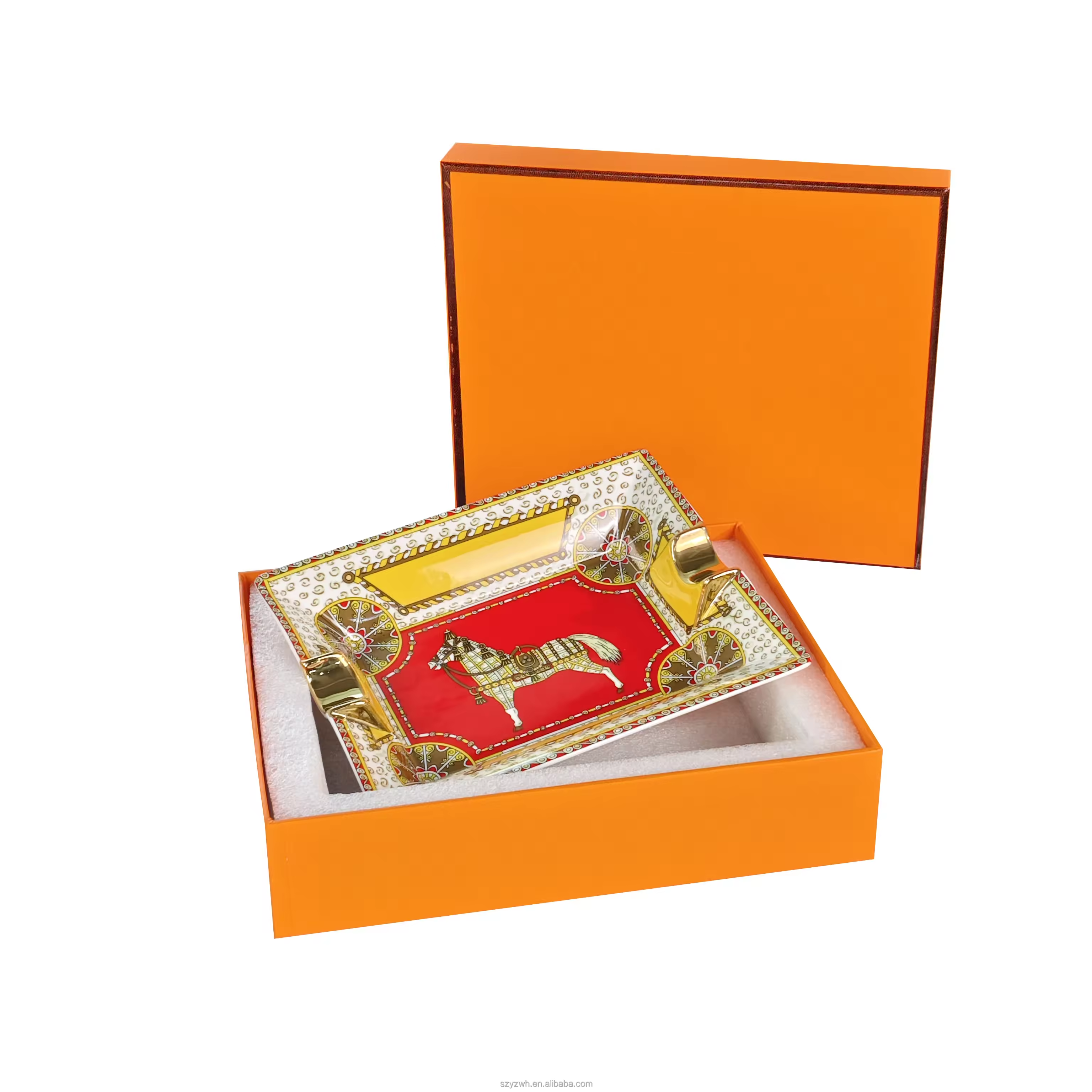 Luxury Decorative Cigar Ashtray Collection – Premium Ceramic with Gold Accents