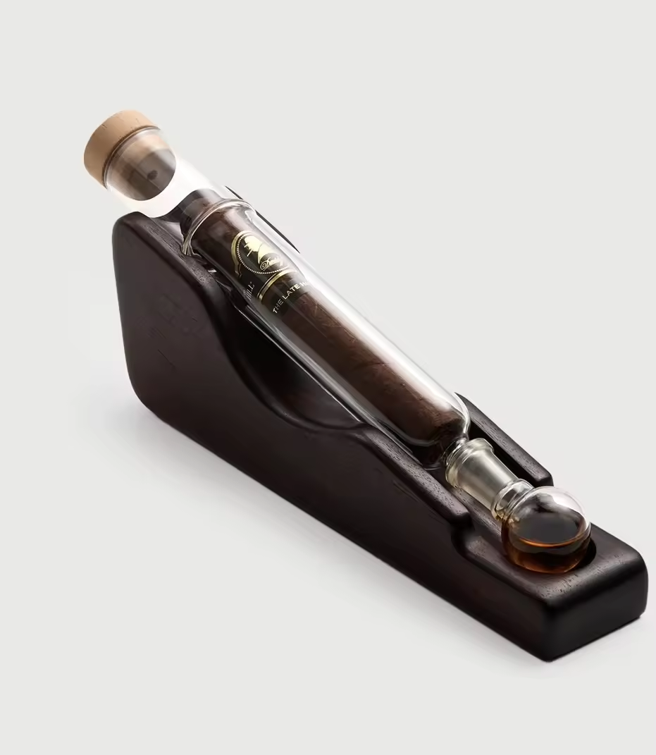 Five-Tube Glass Cigar Preservation Display – Luxury Multi-Cigar Aging System
