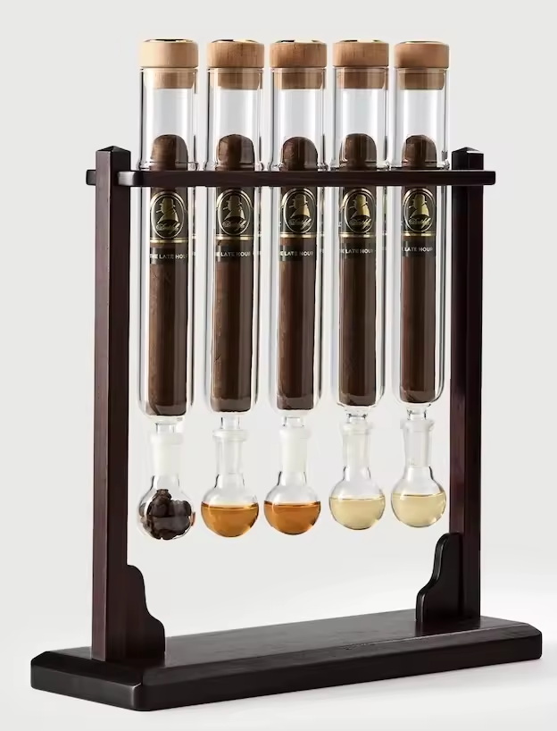 Five-Tube Glass Cigar Preservation Display – Luxury Multi-Cigar Aging System