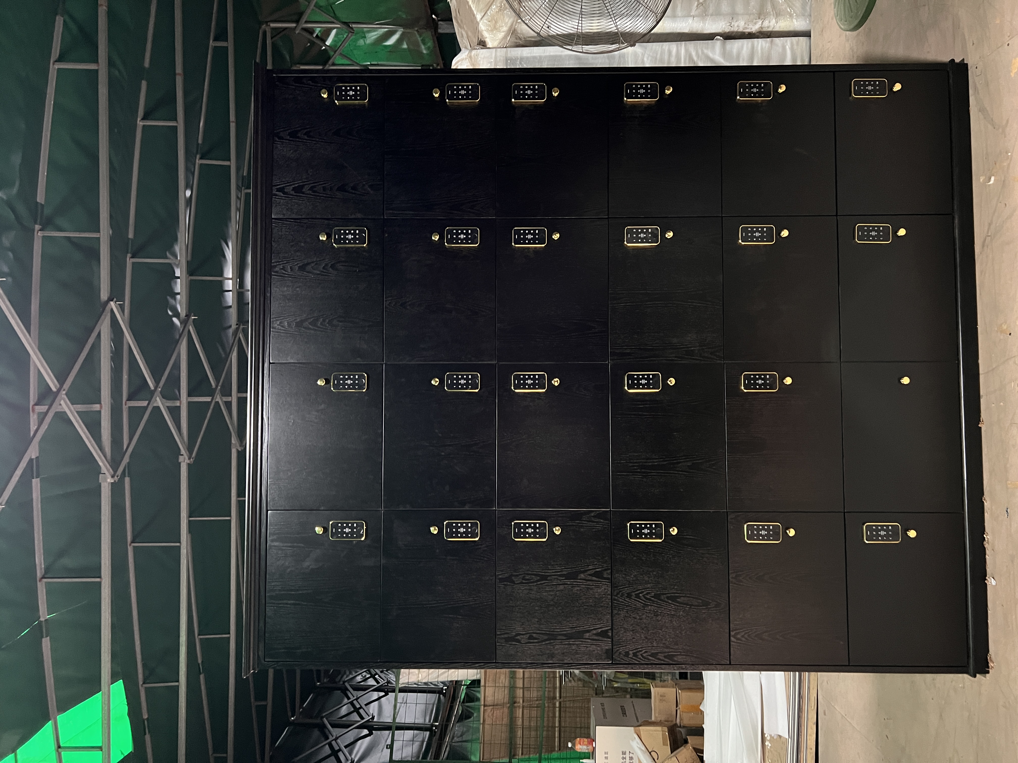 24 Locker Cigar Humidor Cabinet with Individual Password Locks, Spanish Cedar Interior & Humidifier Included – 76.18" W × 16.93" D × 89.45" H