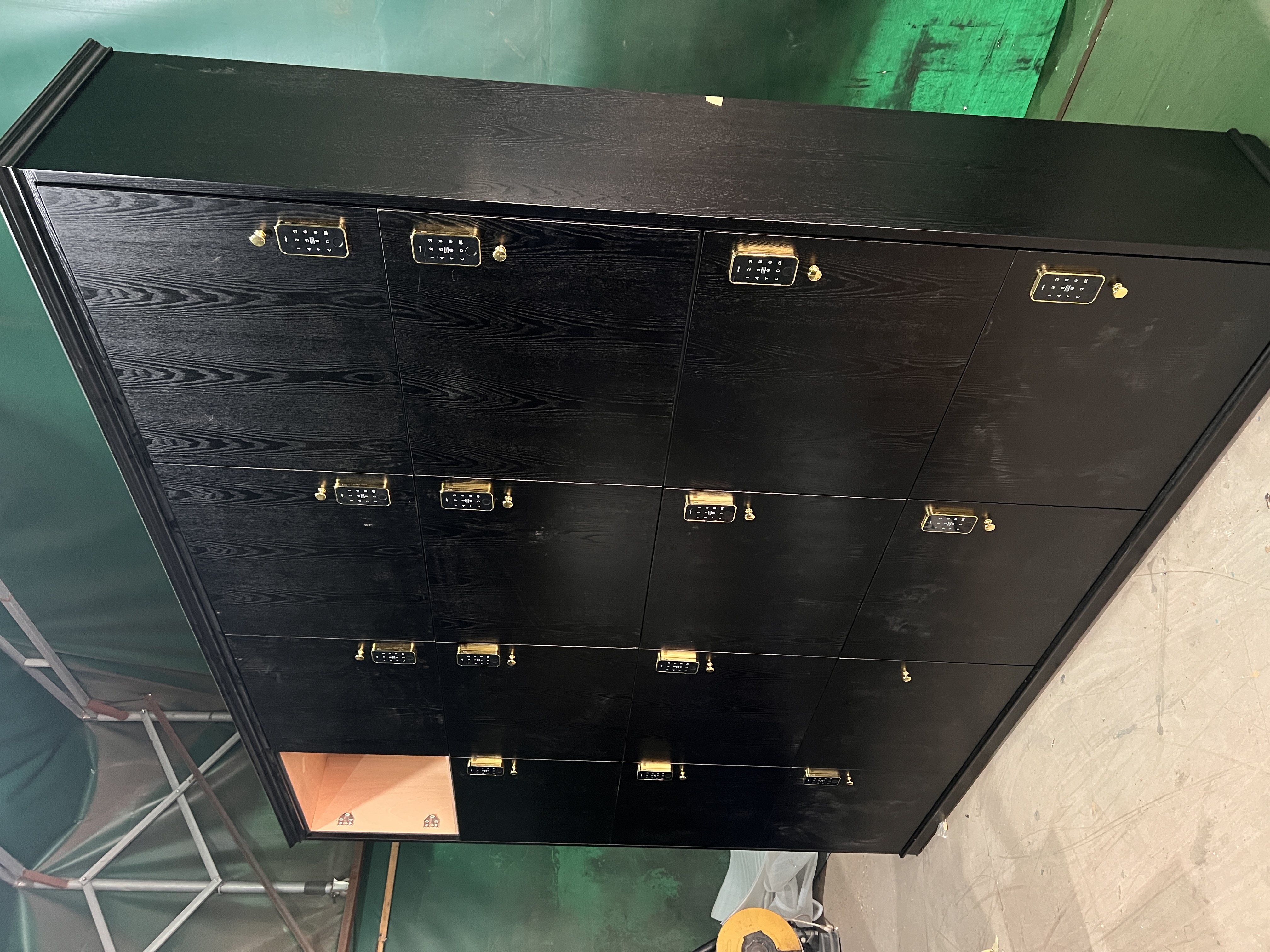 16 Locker Cigar Humidor Cabinet with Individual Password Locks, Spanish Cedar Interior & Humidifier Included – 99.80" W × 16.93" D × 85.63" H