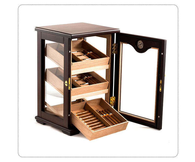 Luxury Wooden Cigar Cabinet with Hygrometer