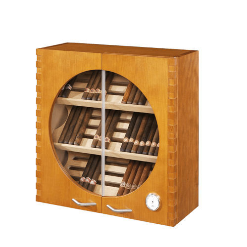 Premium Desktop Cigar Humidor Cabinet with LED Lighting