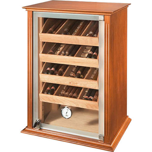 Cedar Wood Three-Layer Cigar Humidor Cabinet with Viewing Window