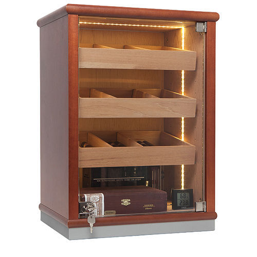 Premium Desktop Cigar Humidor Cabinet with LED Lighting