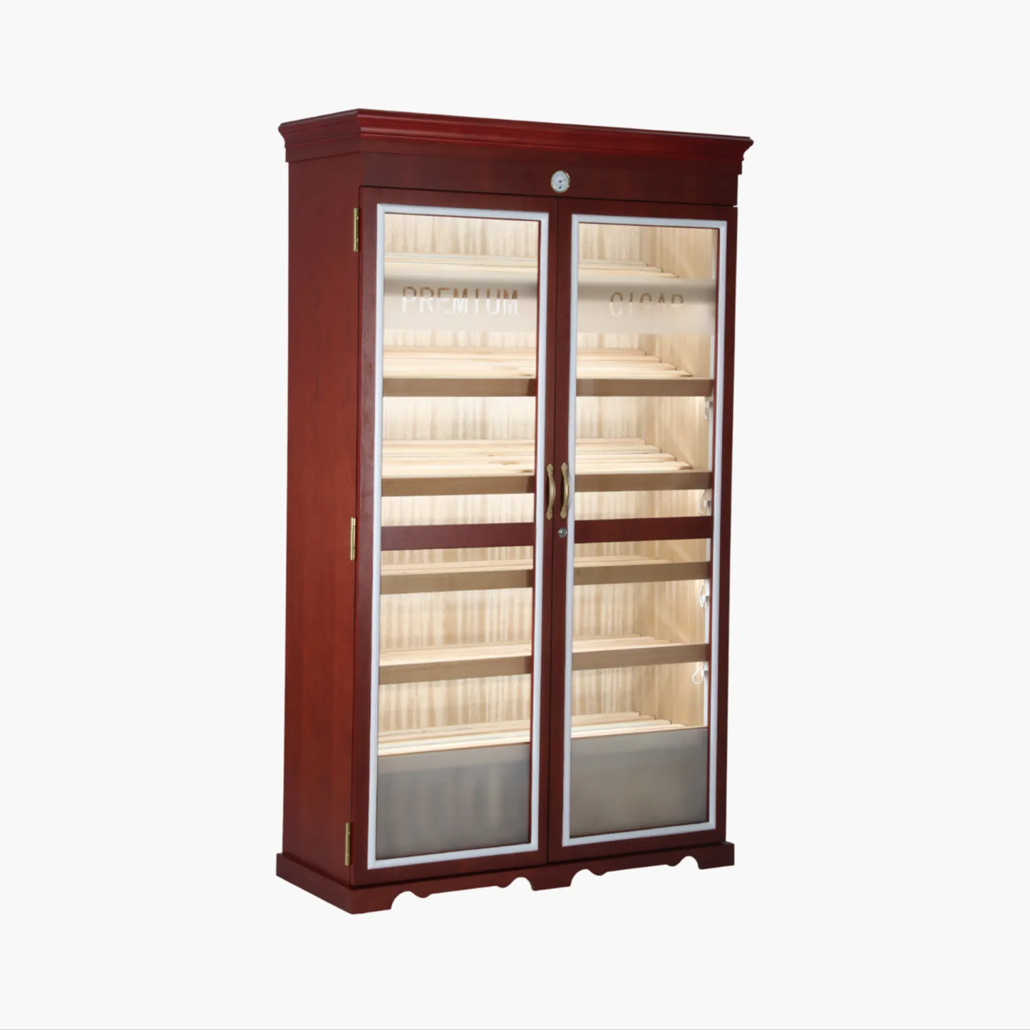 Double Door Cigar Humidor Cabinet with Spanish Cedar Shelves & Humidifier Included – 47.24" W × 15.75" D × 78.74" H