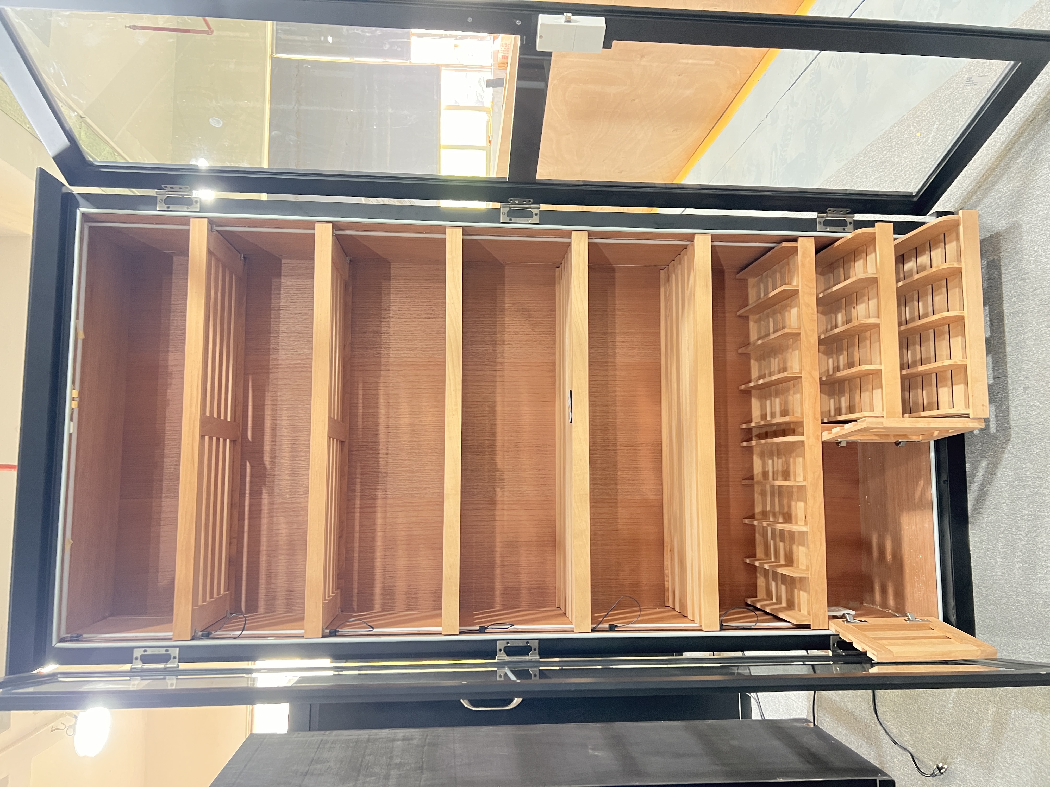 Wide Single Door Cigar Humidor Cabinet with LED CIGARS Sign, Spanish Cedar Shelves & Humidifier Included – 36.02" W × 15.75" D × 78.74" H