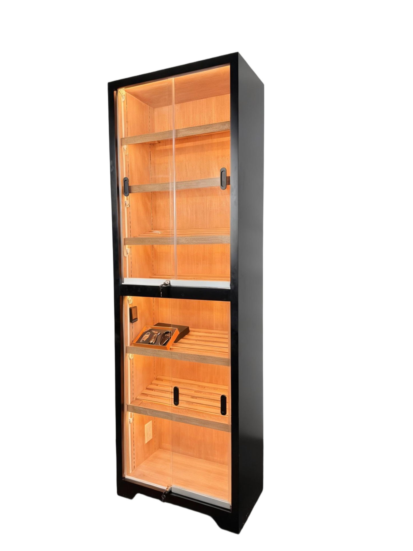 Basic Narrow Sliding-Door Cigar Cabinet