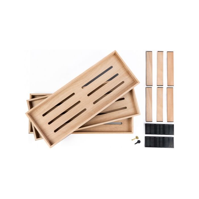 Cedar Wood Three-Layer Cigar Humidor Cabinet with Viewing Window