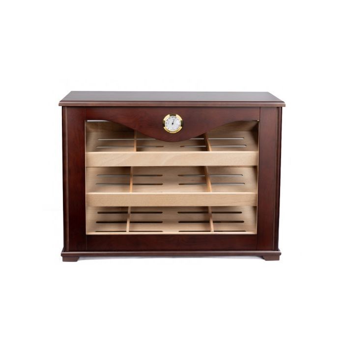 Cedar Wood Three-Layer Cigar Humidor Cabinet with Viewing Window