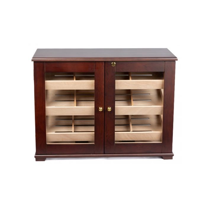 Cedar Wood Three-Layer Cigar Humidor Cabinet with Viewing Window