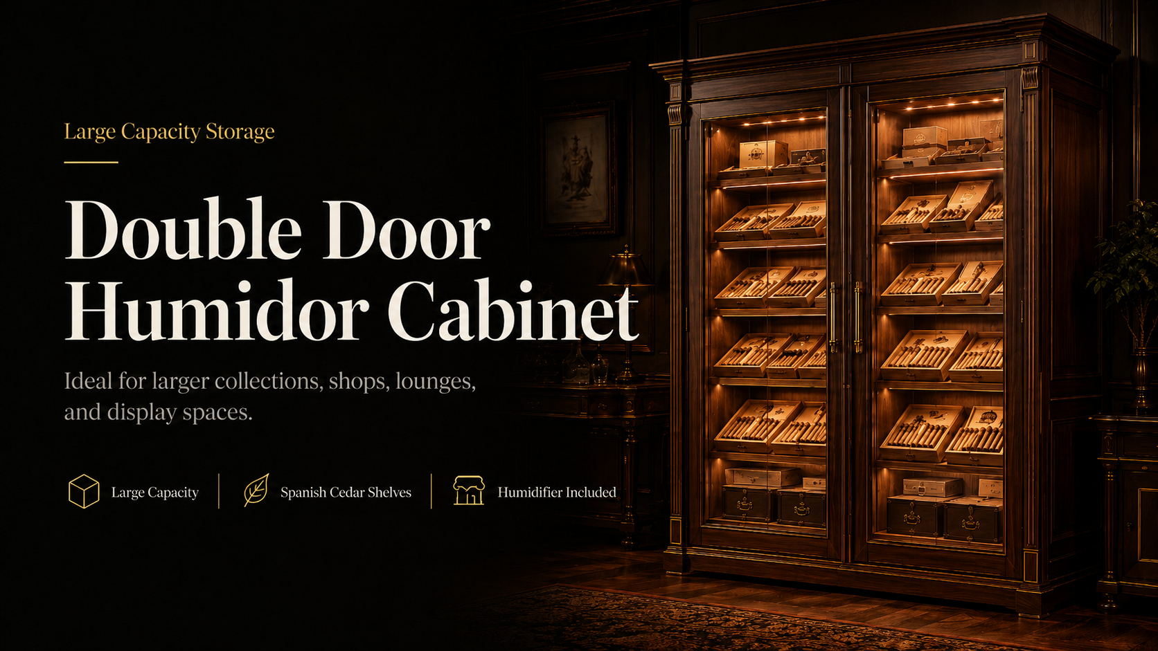 Double Door Humidor Cabinet