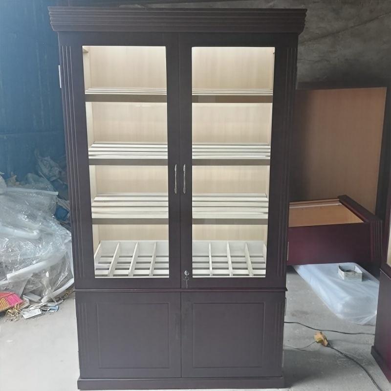 Double Door Cigar Humidor Cabinet with Bottom Storage Cabinets, Spanish Cedar Shelves & Humidifier Included – 47.24" W × 15.75" D × 78.74" H