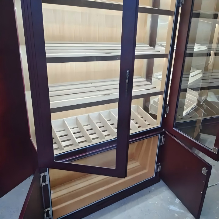 Double Door Cigar Humidor Cabinet with Bottom Storage Cabinets, Spanish Cedar Shelves & Humidifier Included – 47.24" W × 15.75" D × 78.74" H