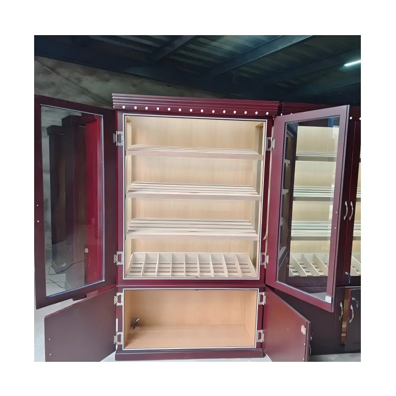 Double Door Cigar Humidor Cabinet with Bottom Storage Cabinets, Spanish Cedar Shelves & Humidifier Included – 47.24" W × 15.75" D × 78.74" H